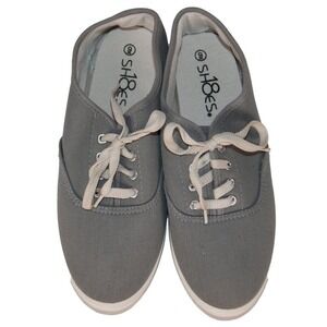 Simple Retro Grey Canvas Cotton Like New Size 9 Shoe Brand 18 Shoes